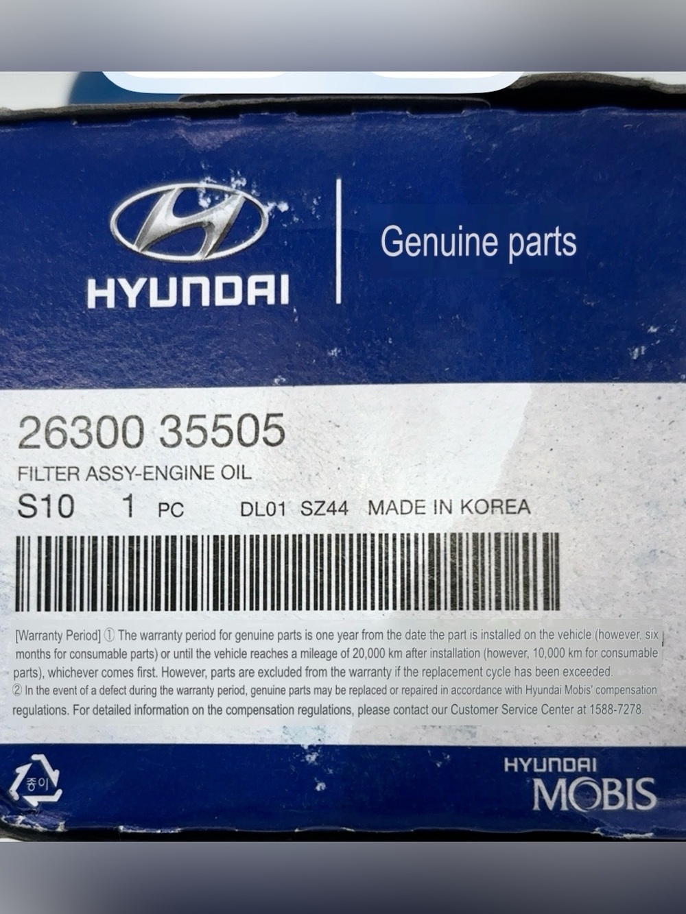 10 Genuine OEM Hyundai Kia Oil Filters 26300-35505 Mobis Washers Gaskets Lot Set - Picture 13 of 16